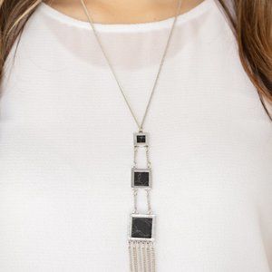 Paparazzi This Land is Your Land Black Necklace and Earring Set